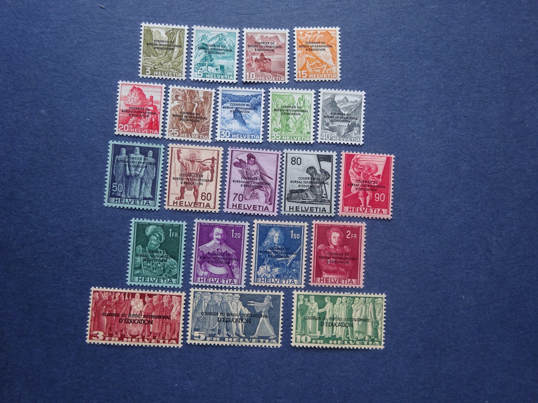 Tutti i francobolli: 1944 BIÉ Nr. 1 -21  postfrisch** – Usato da Appenzell-Steinegg venduto da adi1975