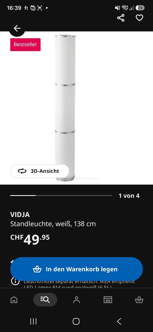 Ikea Lampade: Standleuchte weiss – Usato da Luzern venduto da Meeelanie 1