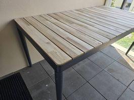 Gartentisch,  Balkontisch Holz / Metall (180 x 90 cm)