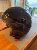 Motorradhelm - Jet Helm Trendy Vision Black Brown Leather