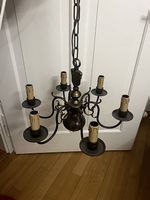 Vintage Kronleuchter / Hängeleuchte aus Metall  6-flammig