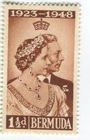 Briefmarke "König Georg VI. & Queen Mum". Bermuda 1948