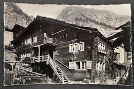 Zermatt Dorfpartie, nostalgisches Walliserhaus, ca. 1950