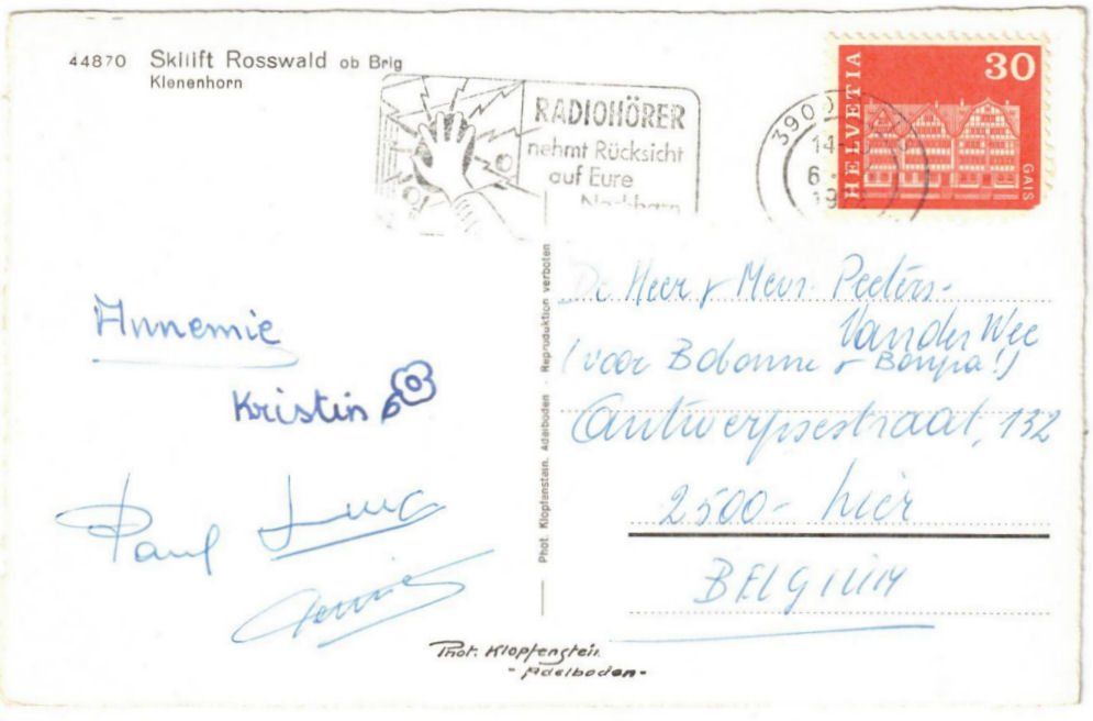 Cartoline postali: Rosswald - Skilift – Usato da Binningen venduto da Mountainrider 1
