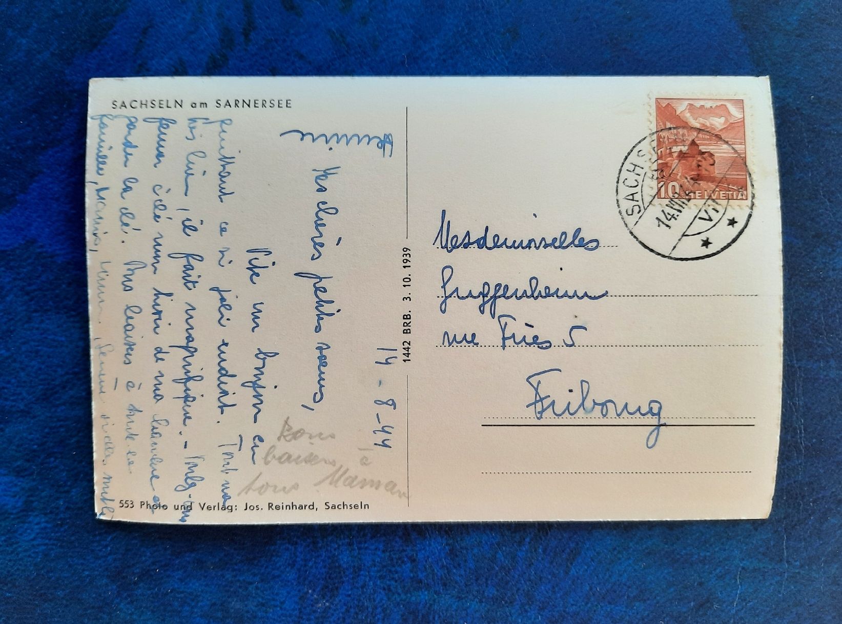 Ansichtskarten: Ansichtskarte Sachseln am Sarnersee, gest.1944 – Gebraucht aus Marly von neu-adlerauge65 1