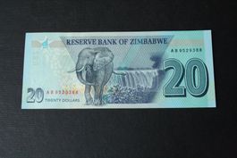 UNC Zimbabwe 20 dollars 2020