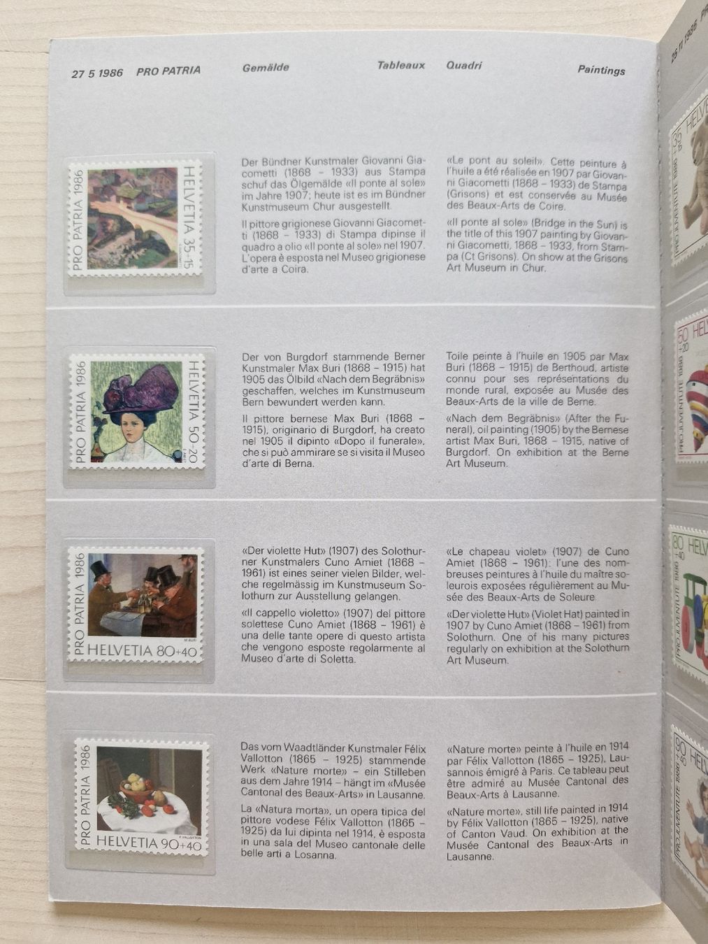 Tutti i francobolli: Jahresbuch 1986 schweizer Briefmarken postfrisch Top! – Nuovo (secondo la descrizione) da Frauenfeld venduto da Kasico 7