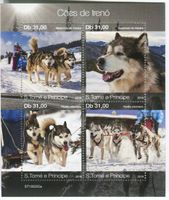Block "Siberian Husky, Alaskan Malamute". São Tomé und Prínc