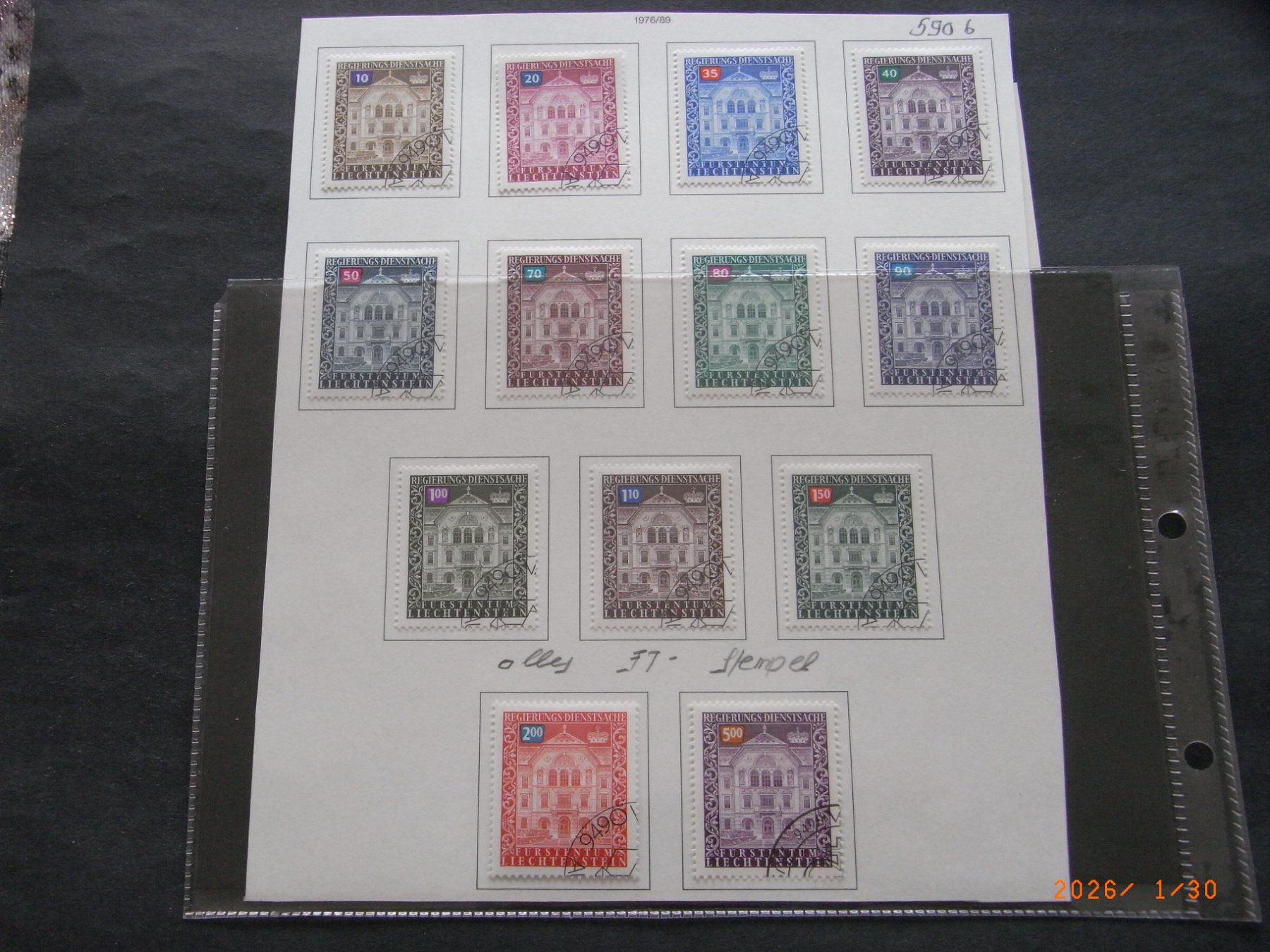 Tutti i francobolli: Fl 1976/89 60-72 alles ET-Stempel – Usato da Ittigen venduto da shetland