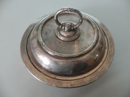 Gemüseschale/Servierschüssel mit Deckel versilbert