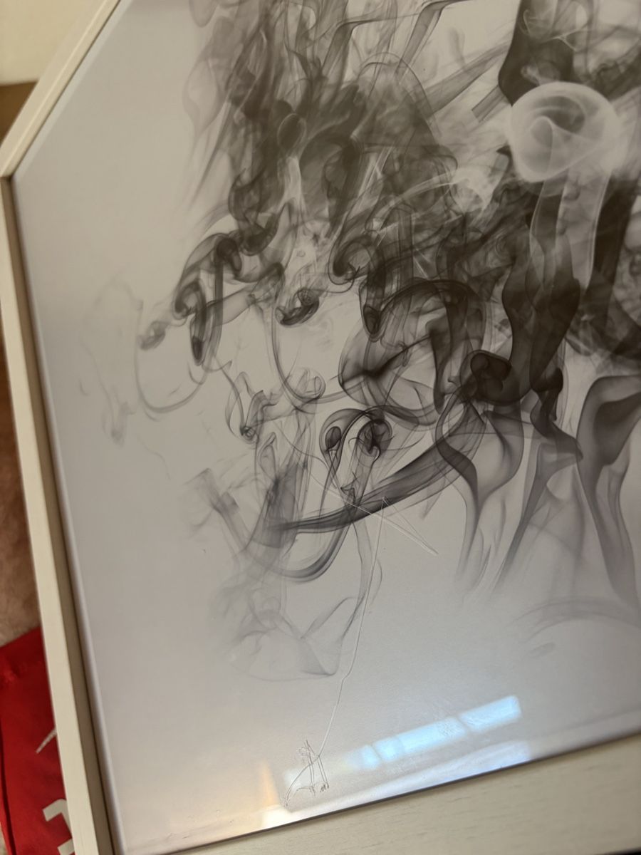 Poster & Bilder: Abstraktes Wandbild mit weissem Rahmen – Gebraucht aus Oberdiessbach von Chachacha95 1