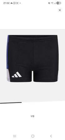 Adidas Swim Shorts - Black, Blue & White - Size S/140