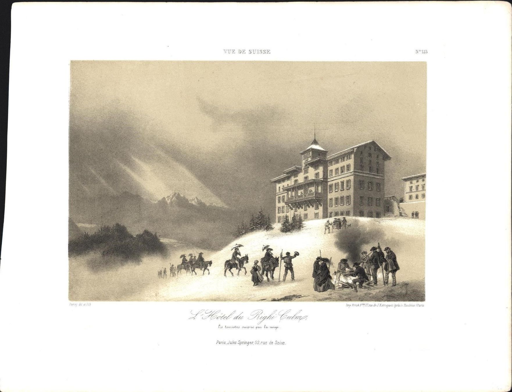Incisioni: Rigi Kulm Tonlithographie von Deroy – Usato da Rafz venduto da Helvet32