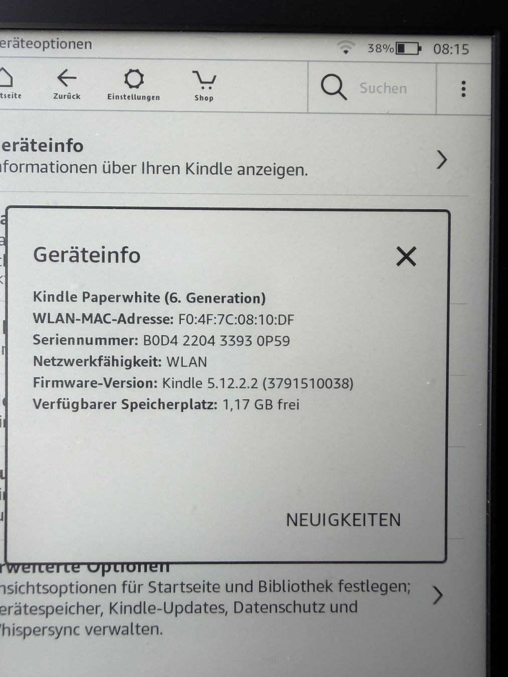 Lettore multimediale portatile: Kindle Paperwhite 6. Generation – Usato da Dättlikon venduto da Grossried1