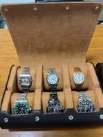 Reiseetui aus Leder für 6 Uhren - Étui en cuir pour montre