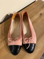 CHANEL Vintage Ballerinas – Rosa/Schwarz – Leder – Gr. 38½