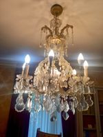 Lustre à pampilles & Bras en verre