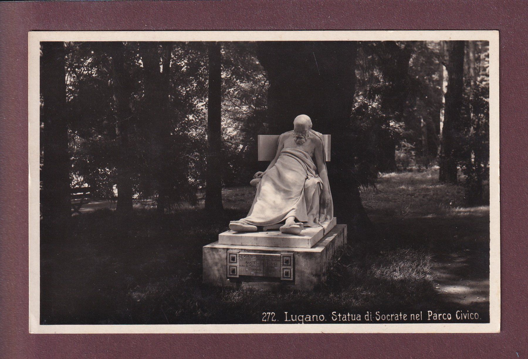 Cartes postales: LUGANO - Statua di Socrate – D'occasion à Pully par nicecards