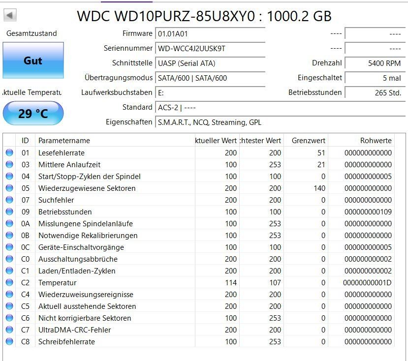Western Digital Disques durs: WDPurple 1Tb – D'occasion à Aathal-Seegräben par astolp 1
