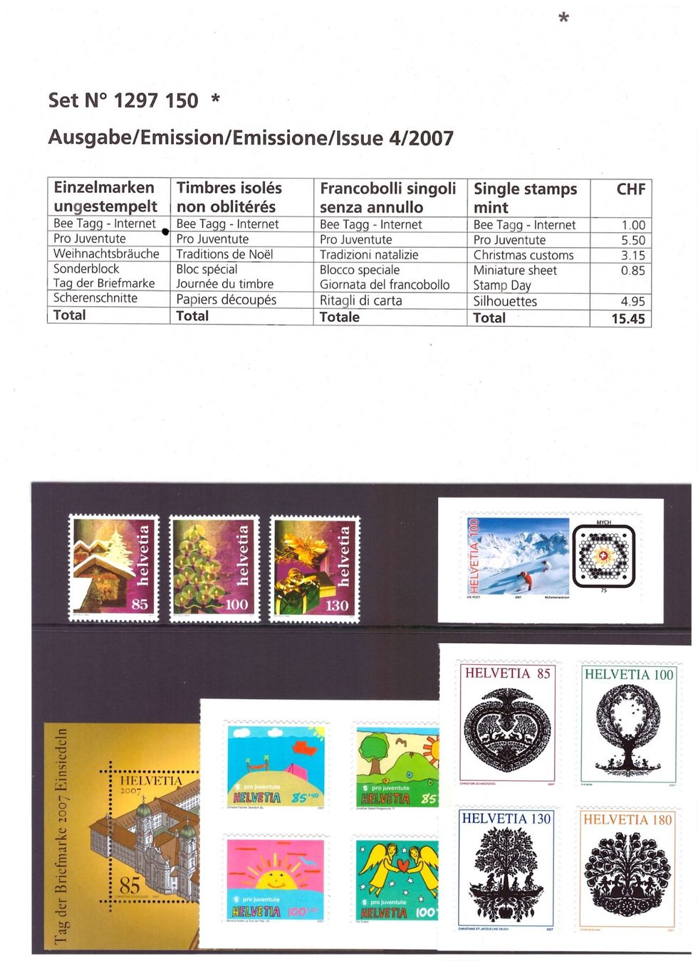 Alle Briefmarken: CH Briefmarken Ausgaben 2007 – Neu und originalverpackt aus Chur von marcbruni 3