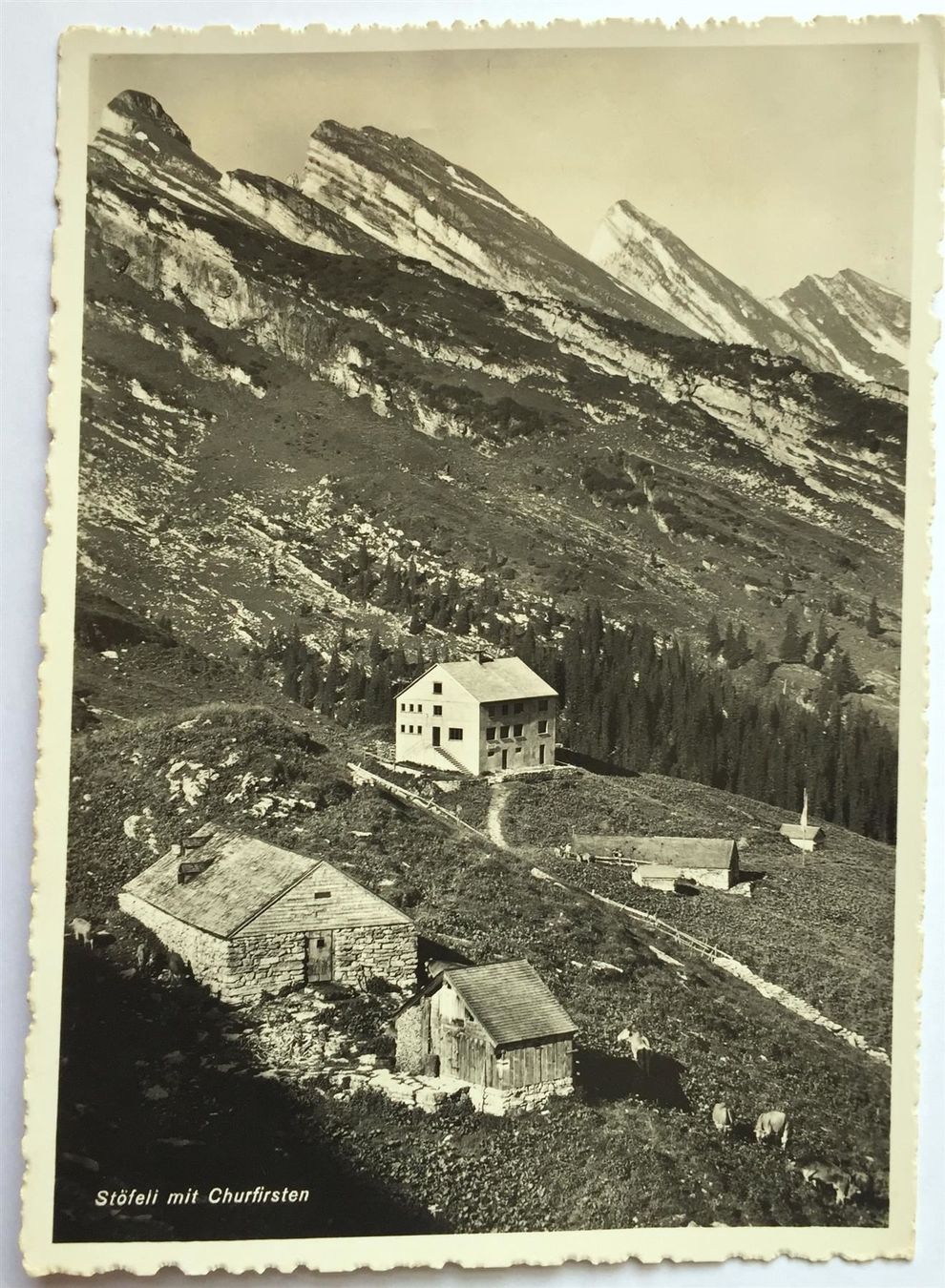 Cartoline postali: ALT ST. JOHANN Stöfeli mit Churfirsten – Usato da Jona venduto da philajona