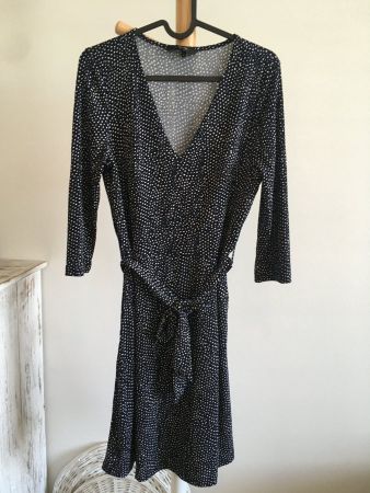 dunkelblaues Kleid mit 3/4 Ärmeln S