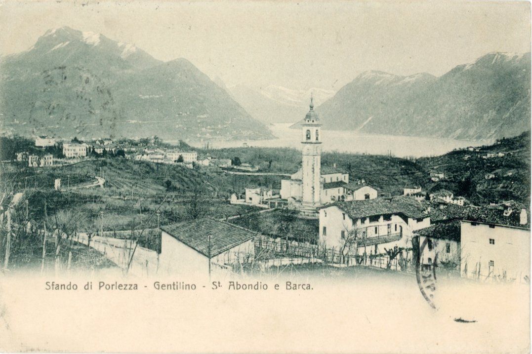 Ansichtskarten: Gentilino - St. Abondio e Barca   TI      um 1913 – Gebraucht aus Brig von Valcards54