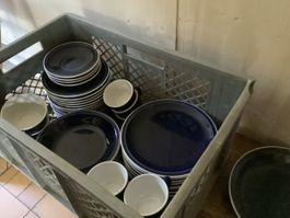 Rössler Geschirrset blau/weisd