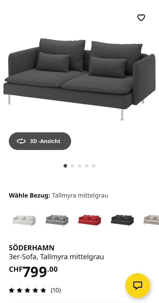 Divani: IKEA Söderhamn mit Hocker – Usato da Winterthur venduto da Divns 1