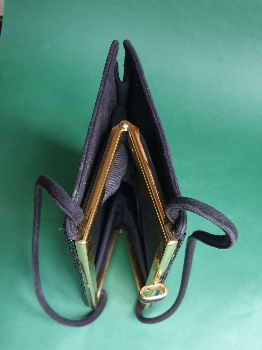 Borse da donna: Abendtasche schwarz Vintage Perlen-Kastentasche – Usato da Seengen venduto da Seestern77 3