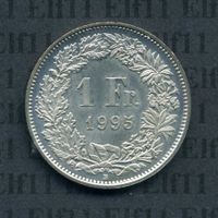 CHF___1.00 1995 stgl * nigenlangelneu! 1 Franken