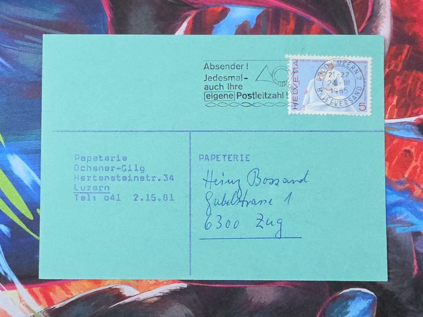 Tutti i francobolli: CL33 Carte Postale + Timbre Suisse 1965 – Usato da Cousset venduto da Patrick_Collections