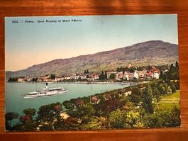 Postkarte Vevey Quai Roussy ca. 1910 Litho ungelaufen (P462)