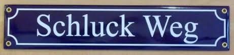 Insegne: Emaille-Schild-SCHLUCK WEG-blau – Nuovo e nell'imballaggio originale da Rupperswil venduto da big-one-sale