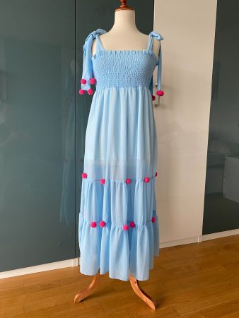 Blaues Maxikleid M/L