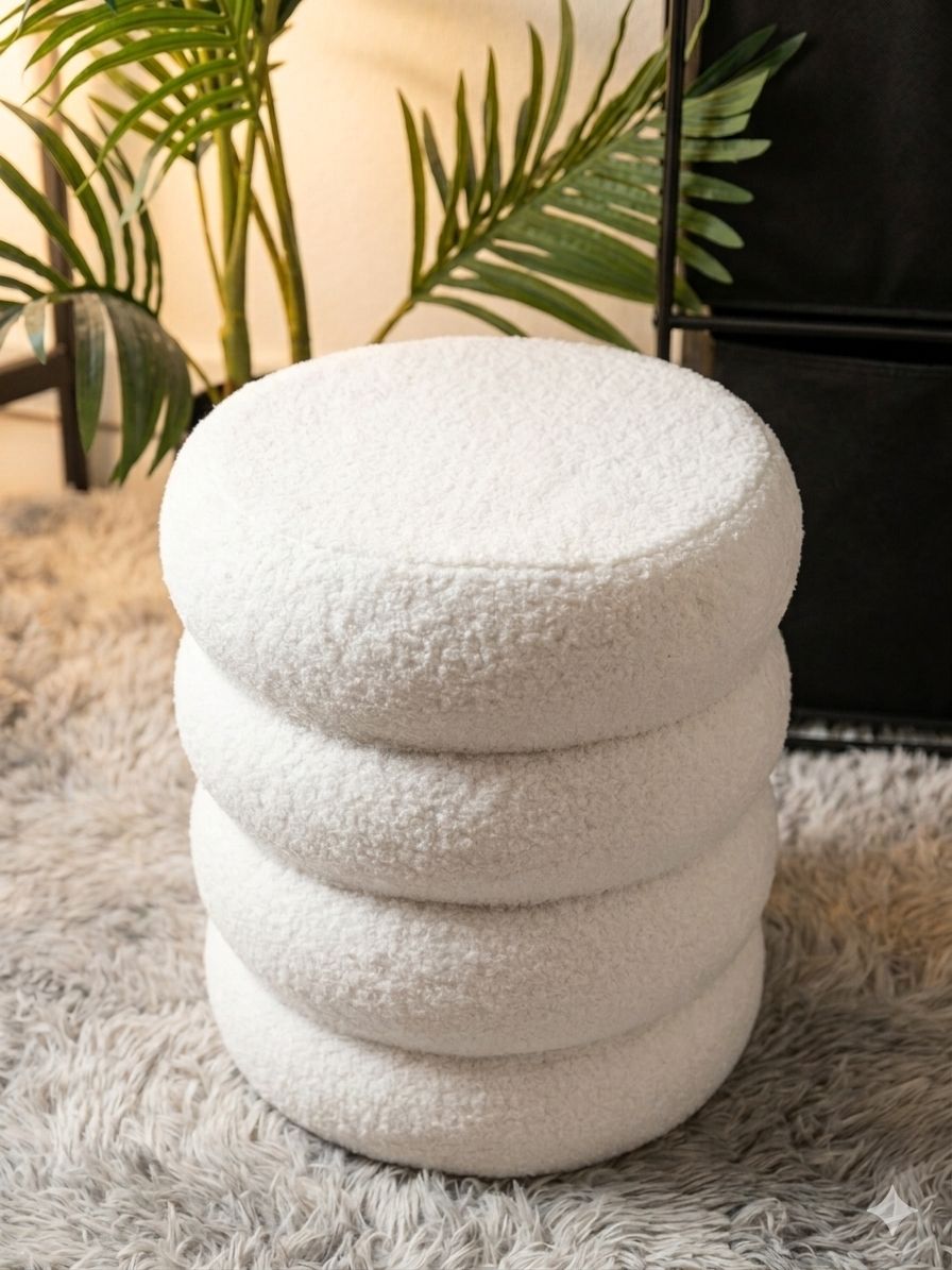 Sgabelli: Trendiger Hocker Teddyfell, Weiss – Nuovo e nell'imballaggio originale da Schwaderloch venduto da cel_rs6t