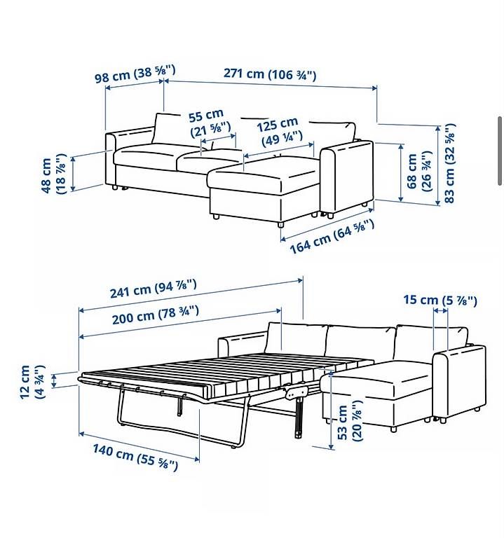 Sofas: Ikea Vimle  3er-Bettsofa mit Récamiere, Gunnared beige – Gebraucht aus Zürich von Naemizi 3