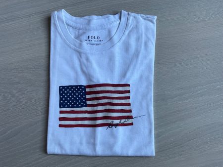 T-shirt Polo Ralph Lauren blanc drapeau taille S