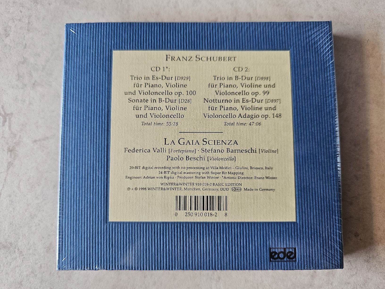 CD: Franz Schubert - La Gaia Scienza  /  2 CD Fabrikneu – Nuovo e nell'imballaggio originale da Schneisingen venduto da backstore24 1