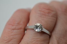 Bague argent 800 avec 1 zirkonia rond no 57