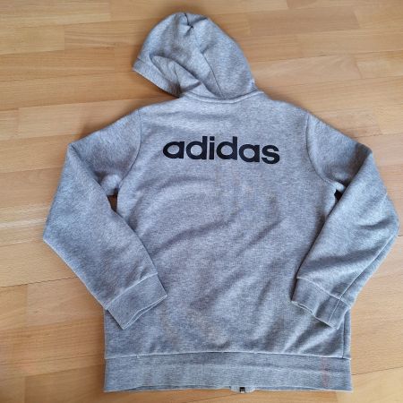 Adidas Kapuzenjacke, Gr. 140, Grau