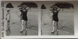 Vintage Stereofoto, Les Jolies Baigneures, Badenixe