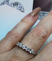 Bague argent avec diamants de moissanite de 0,5 ct GRA