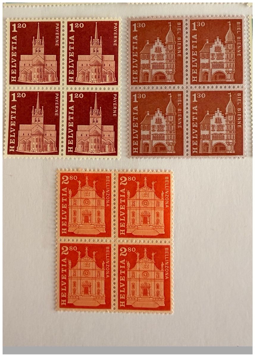 Tutti i francobolli: Schweizer Briefmarken - Baudenkmäler - Viererblöcke – Nuovo (secondo la descrizione) da Schlieren venduto da RoPue 5