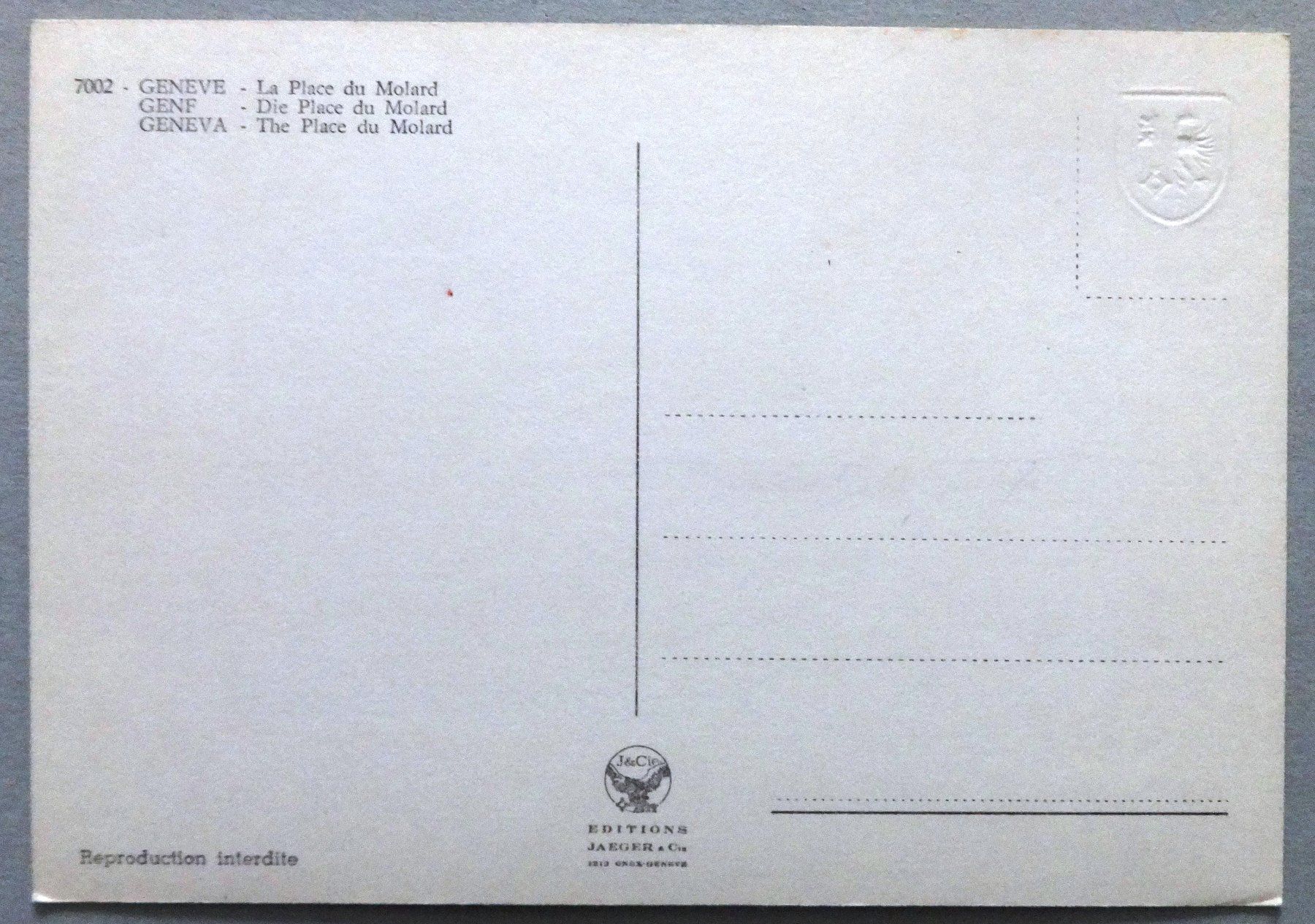 Cartoline postali: Genève - La Place du Molard – Usato da Fétigny venduto da Billy2miny 1