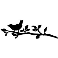 Wanddekoration aus Metall "Zweig & Vogel" 100x300mm