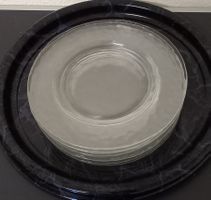 SET AN 8 *GLAS - TELLERN* EV. HERG.GLAS?/DM 20CM/INTAKT
