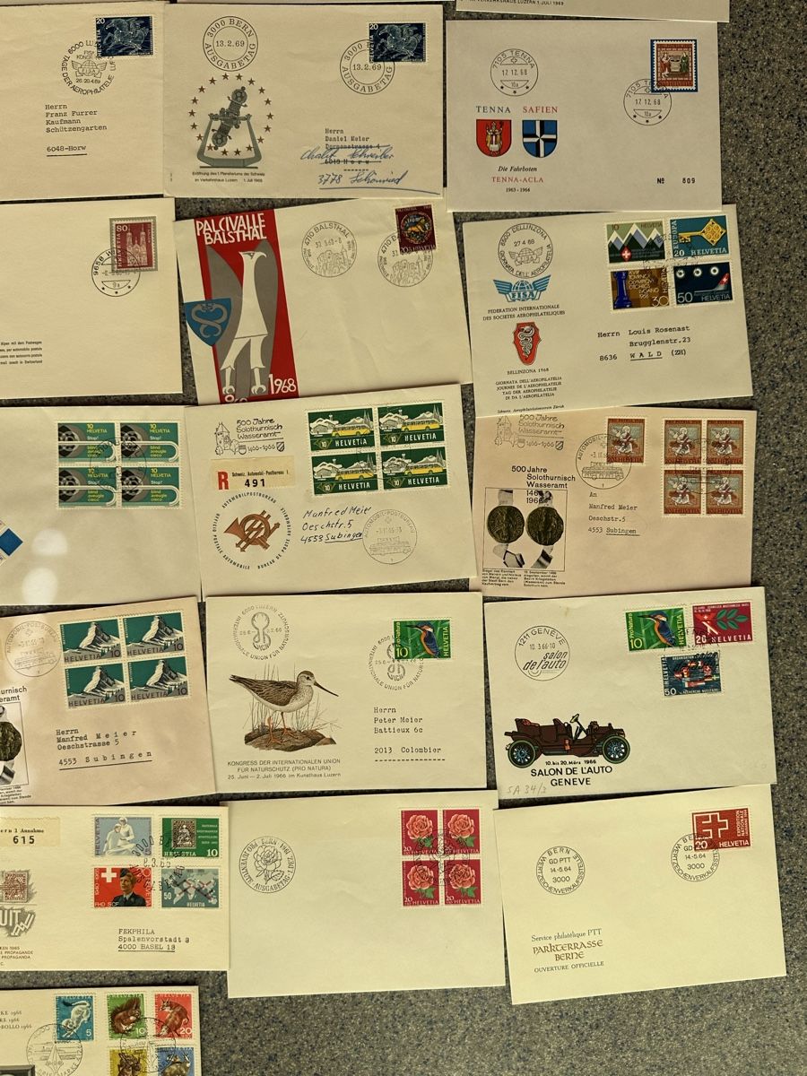 Tutti i francobolli: Schweiz - 94x vielfältige Sonderbrief Sammlung  – Usato da Schmitten / FR venduto da Samsara169 9