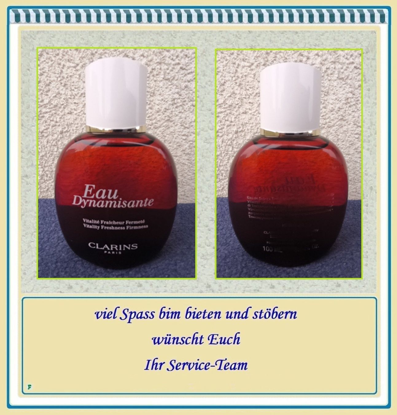 Clarins Profumi & Eau de Toilette: CLARINS PARIS • Eau Dynamisante 100 ml – Nuovo e nell'imballaggio originale da Münchwilen TG venduto da FLOHMIFLITZER 1
