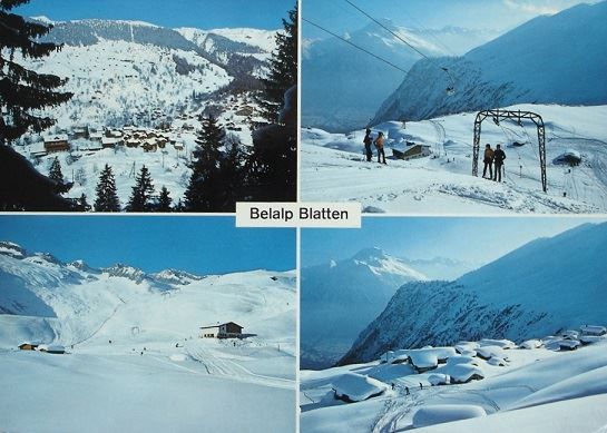 Cartoline postali: 2x AK BLATTEN Belalp - Skilift – Usato da Jona venduto da philajona